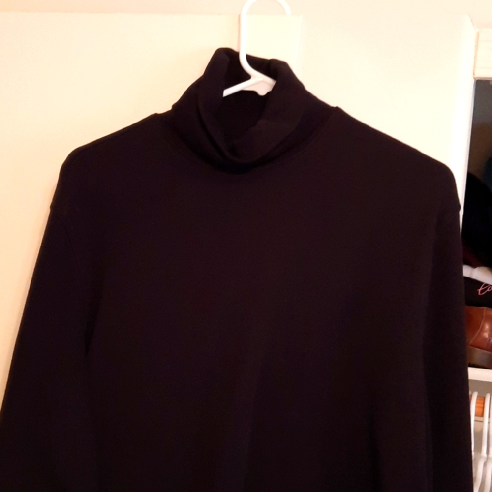 Black Full Turtleneck Long Sleeve Shirt XL